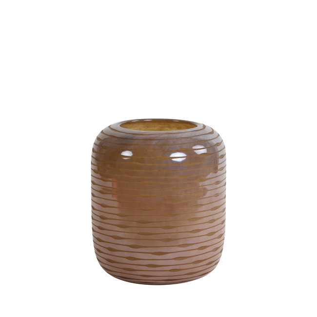 Light en Living Vaas BOWIE glas perzik-bruin - Diverse afmetingen
