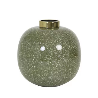 Light en Living Vaas deco Ø26x26 cm CHOW groen/wit-goud
