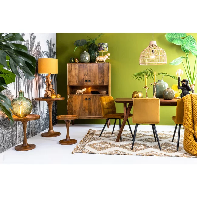 Light en Living Sfeervolle Vaas CHOW Ø26x26 cm in Groen, Wit en Goud