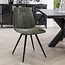 WoonStijl Eetkamerstoel velvet straight stitch - Groen of goud
