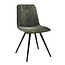 WoonStijl Eetkamerstoel velvet straight stitch - Groen of goud