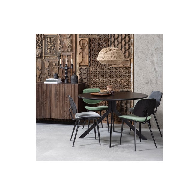 Woood Bruno Eettafel Rond Mdf Zwart Ø120cm
