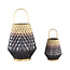 PTMD Windlicht Shanice Grijs/Goud L - Sfeervol PTMD Windlicht