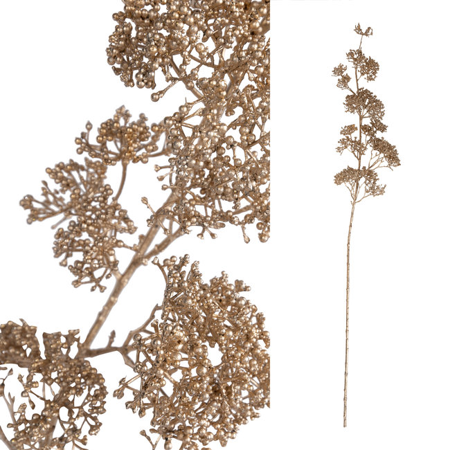 PTMD Leaves Plant metallic goud - Luxe kunstplant in goud