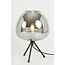 Light en Living Tafellamp Ø30x43 cm MAYSON mat  zwart+glas smoke