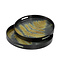 PTMD Dienblad Gila zwart glas met goud blad set van 2