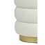 Light en Living Poef Ø40x45 cm KIMI teddy wit+goud
