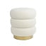 Light en Living Poef Ø40x45 cm KIMI teddy wit+goud