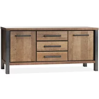 WoonMax Kinga dressoir 2 deurs/3 laden Lamulux Old Teak