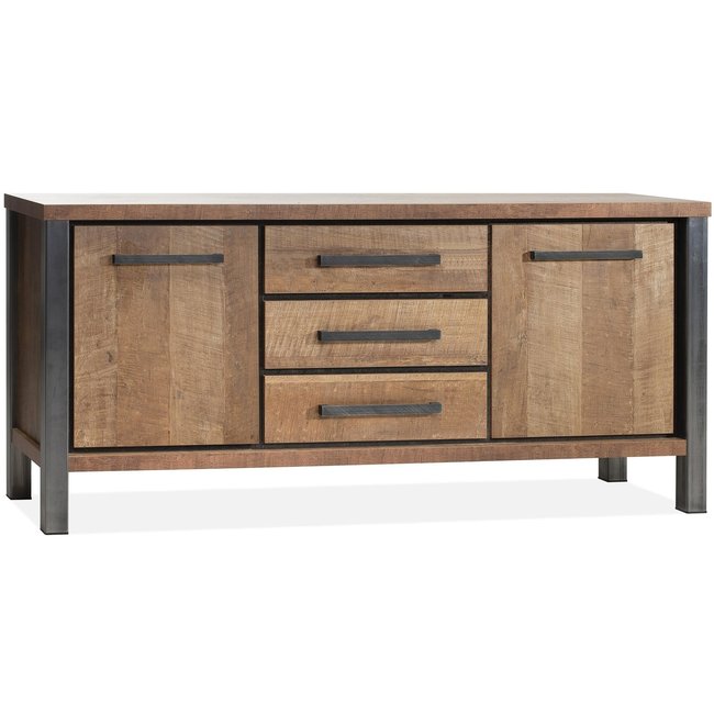 WoonMax Kinga dressoir 2 deurs/3 laden Lamulux Old Teak