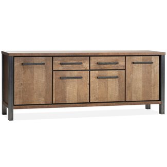 WoonMax Kinga Dressoir 4 deurs 2 laden - Old Teak