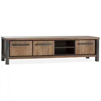 WoonMax Kinga Tv kast 200 cm 3 dr/2 open vak Lamulux Old Teak