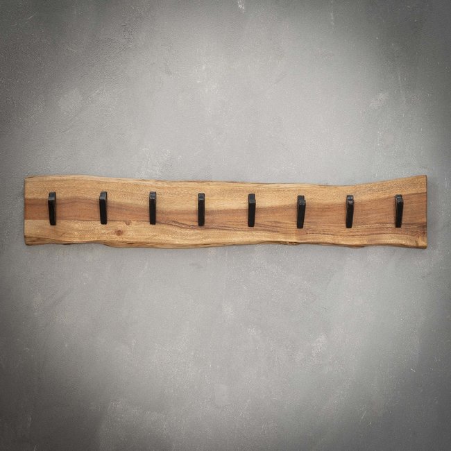 WoonStijl Kapstok edge 8 haken / Massief acacia naturel