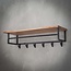 WoonStijl Kapstok edge 6 haken hoedenplank / Massief acacia naturel