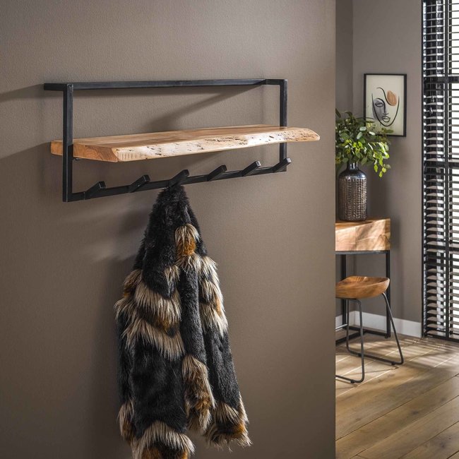 WoonStijl Kapstok edge 6 hakenplank / Massief acacia naturel
