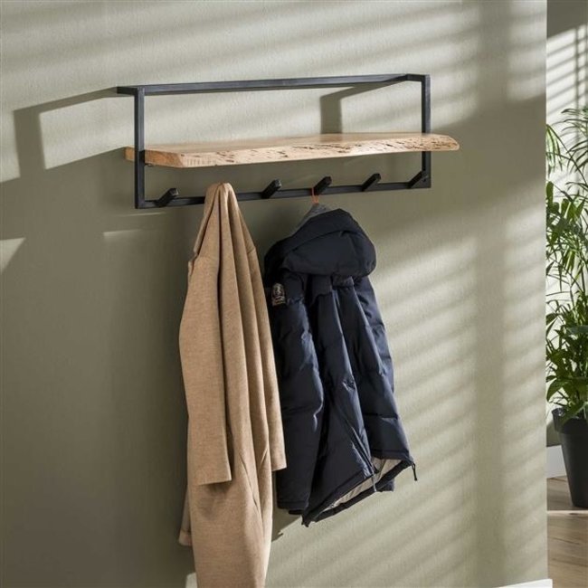 WoonStijl Kapstok edge 6 hakenplank / Massief acacia naturel