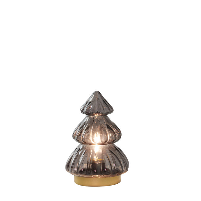 Light en Living Tafellamp LED Ø12x18 cm TREE glas glans  donker bruin