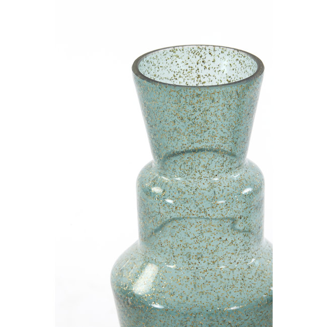 Light en Living Vaas TROSMU glas donker  groen-goud Ø14,5x31,5 cm