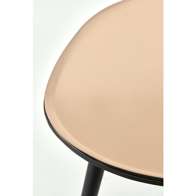 Light en Living Bijzettafel 37x35x44,5 cm DIVO spiegel  bruin glas+zwart