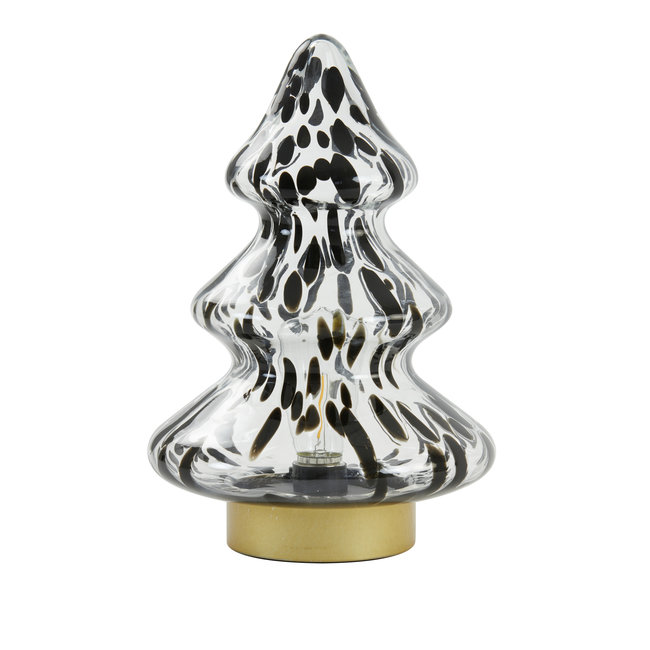 Light en Living Tafellamp LED Ø19x28 cm TREE glas  helder-zwart+goud