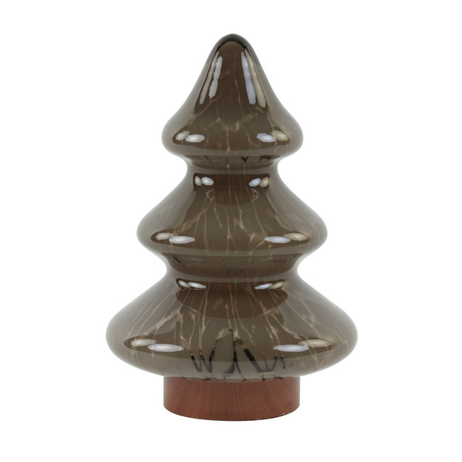Light en Living Tafellamp LED Ø19x28 cm TREE glas bruin+koper
