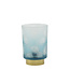 Light en Living Tafellamp LED PEACOCK glas  turquoise+goud - 2 maten