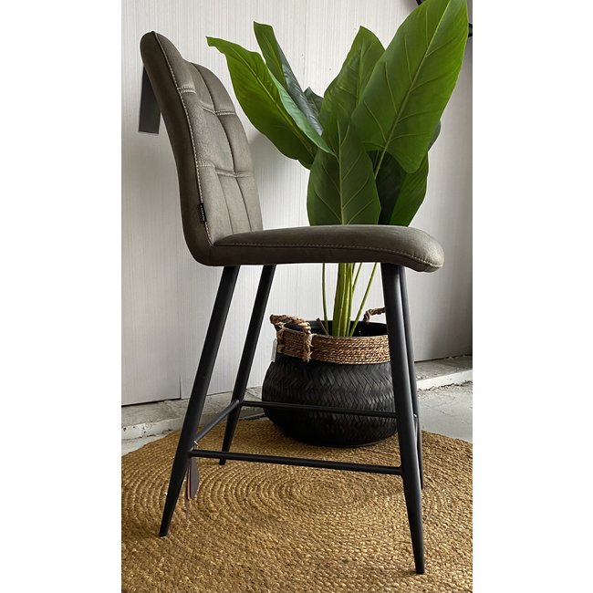 WoonMax Barstoel Dex Zorro -  Antraciet, Cognac en Groen