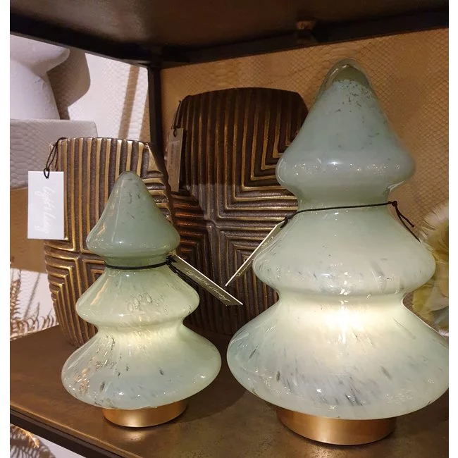 Light en Living Tafellamp LED Ø14x20 cm TREE glas mint groen+goud