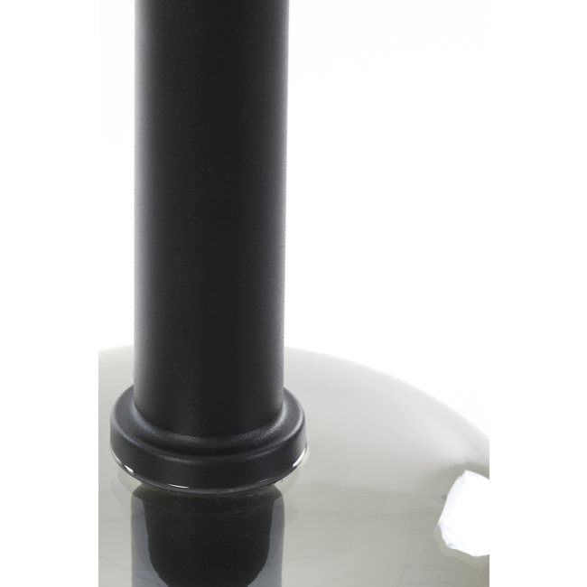 Light en Living Hanglamp LEKAR Ø21x37 cm - Zwart & Smoke Glas