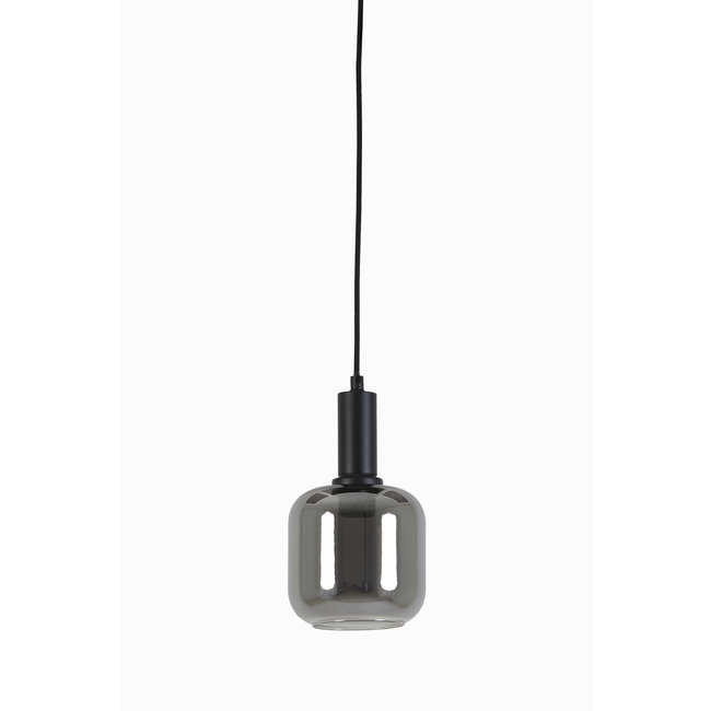 Light en Living Hanglamp LEKAR Ø21x37 cm - Zwart & Smoke Glas