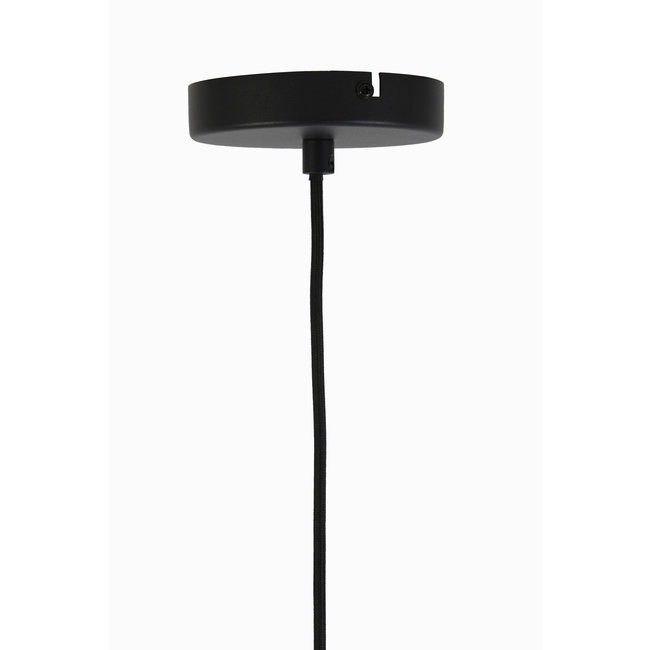 Light en Living Hanglamp LEKAR zwart met smoke glas - Ø22x52 cm