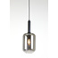 Light en Living Hanglamp LEKAR zwart met smoke glas - Ø22x52 cm