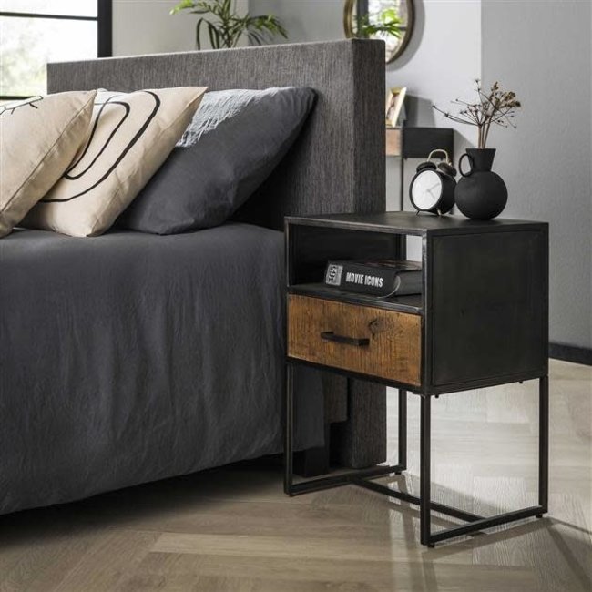 WoonStijl Nachtkastje Blend met 1 lade - Industrieel Design