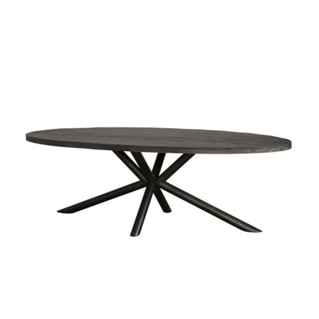 Tower Living Eettafel Selva zwart mango ovaal - 200, 220 of 240 cm