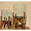 Light en Living Vaas op voet JACE glas+hout bruin Ø31,5x43 cm