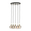 Light en Living Hanglamp 5L Ø61x66 cm RAKEL antiek  brons+smoke