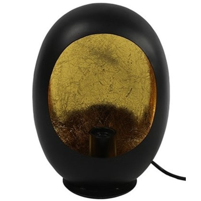 Countryfield Tafellamp E27 Eggy Zwart/Goud Groot - Industriële Sfeermaker