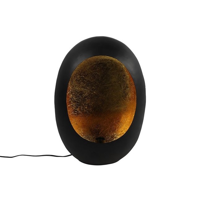 Countryfield Tafellamp E27 Eggy Zwart/Goud Groot - Industriële Sfeermaker