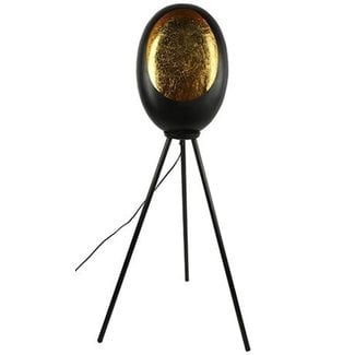 Countryfield Vloerlamp E27 Eggy zwart goud