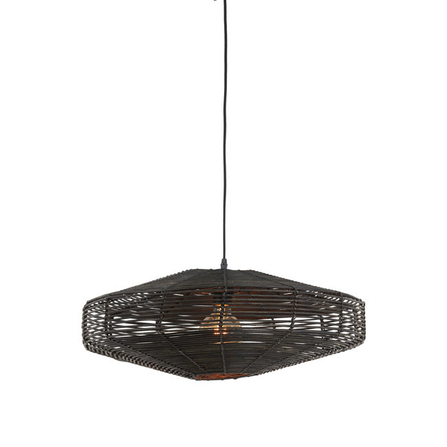 Light en Living Hanglamp Ø51x21 cm MATAKA van donkerbruin rotan