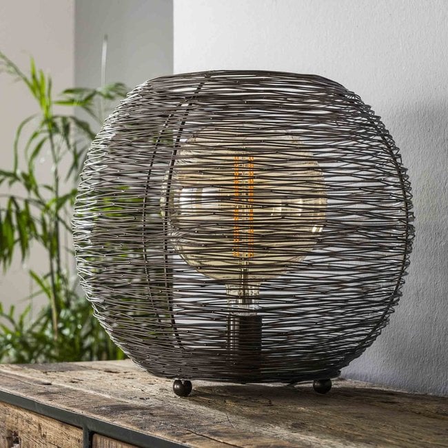 WoonStijl Tafellamp Ø40 web XL Zwart Nikkel