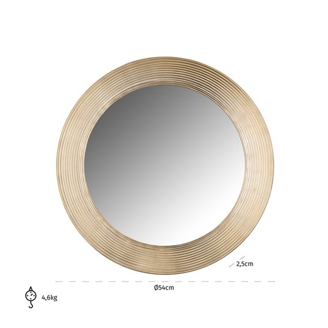 Richmond Interiors  Spiegel Morse rond 54Ø groot - Goudkleurig