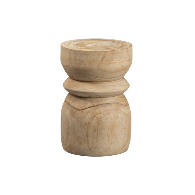 Woood Bikkel Kruk Hout Naturel 40xØ28cm