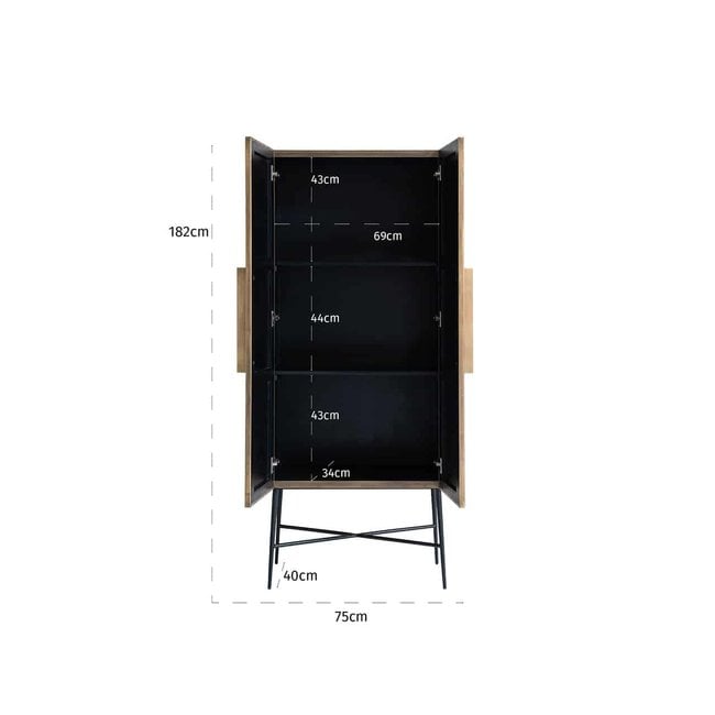 Richmond Interiors  Wandkast Ironville 2-deuren (Gold)