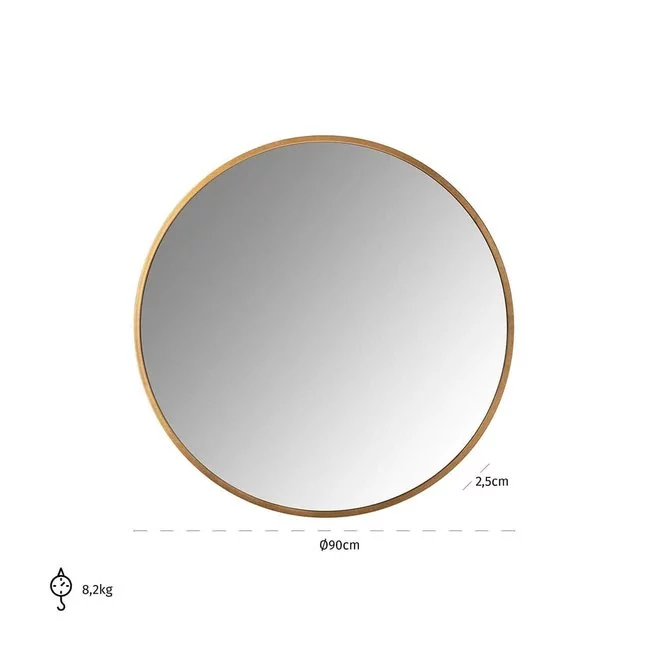 Richmond Interiors  Spiegel Maesa goud 90Ø (Gold)