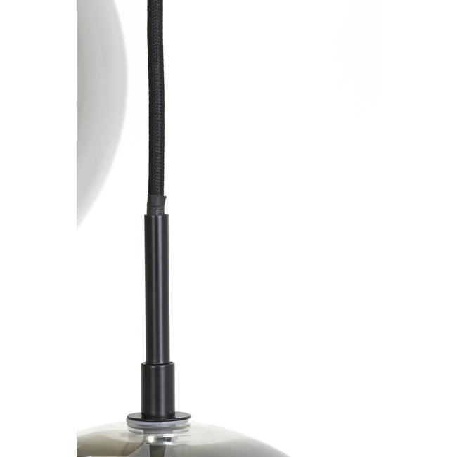 Light en Living Hanglamp 10L 124x35x120 cm SUBAR mat zwart & smoke glas
