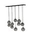 Light en Living Hanglamp 10L 124x35x120 cm SUBAR mat zwart & smoke glas