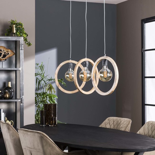 WoonStijl Hanglamp 3L round wood