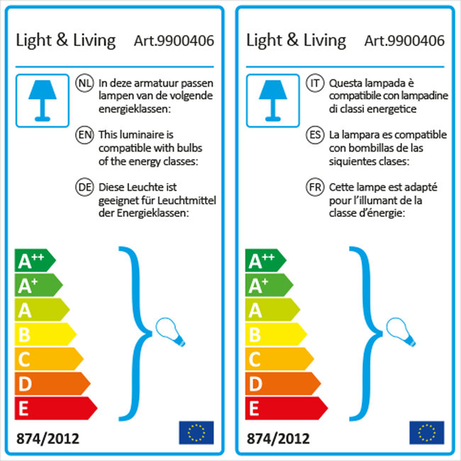 Light en Living Deco LED staaf Ø3x19 cm LIGHT 4W  amber E27 dimbaar