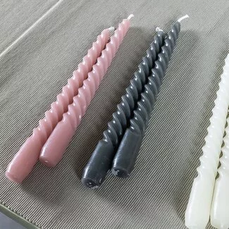 Countryfield Kaars Twirly set van 2 roze kaarsen